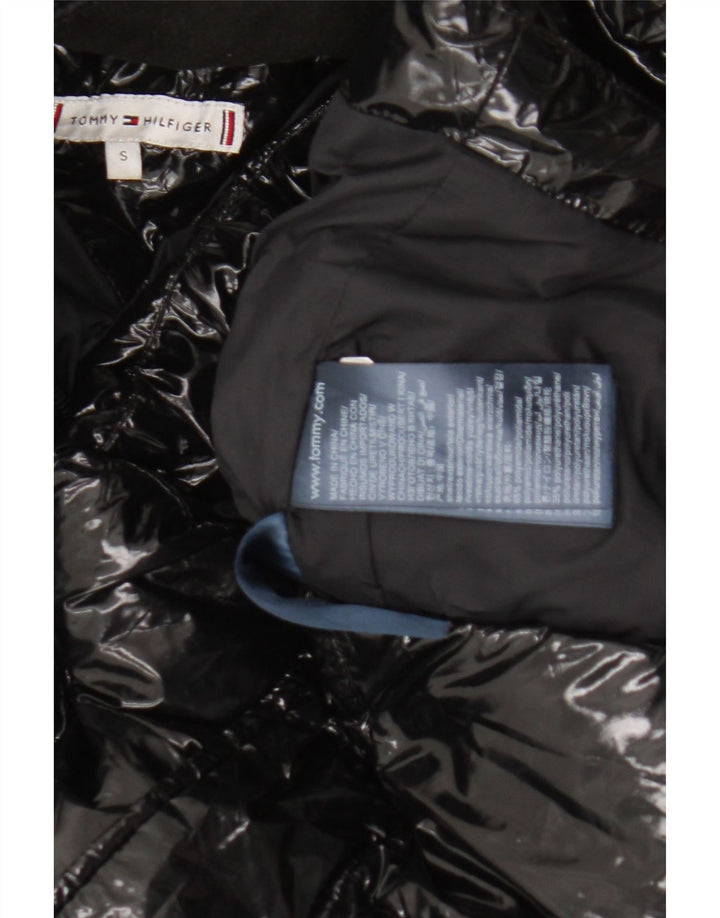 Tommy Hilfiger Womens Hooded Padded Jacket UK 10 Small Black Polyamide
