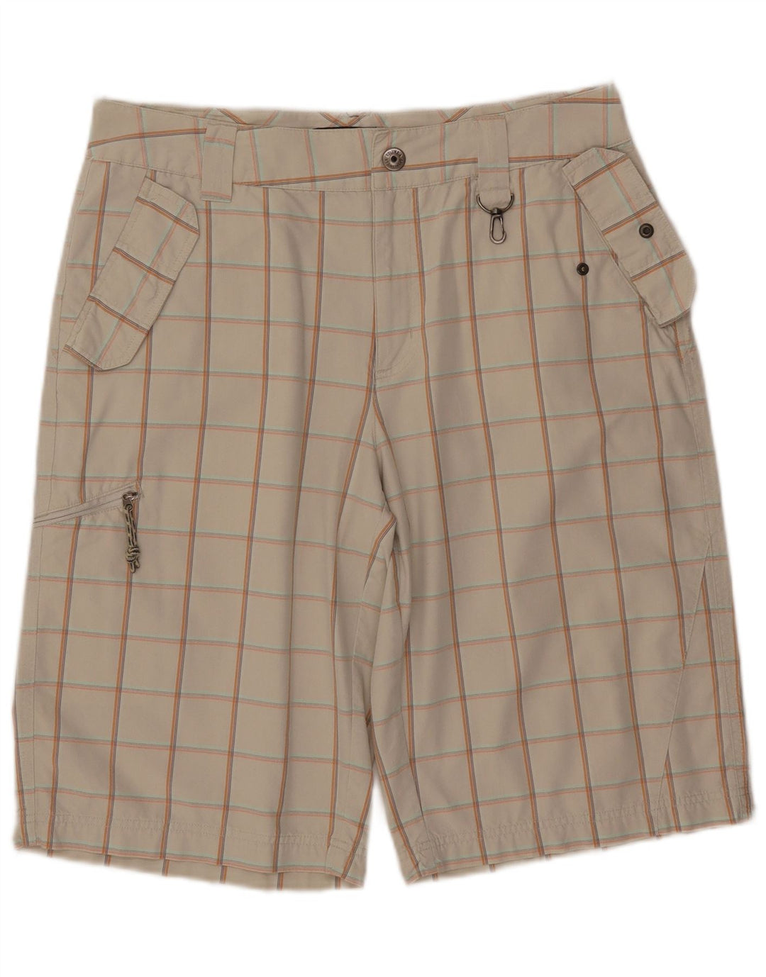 COLUMBIA Mens Cargo Shorts W34 Large Beige Check Cotton