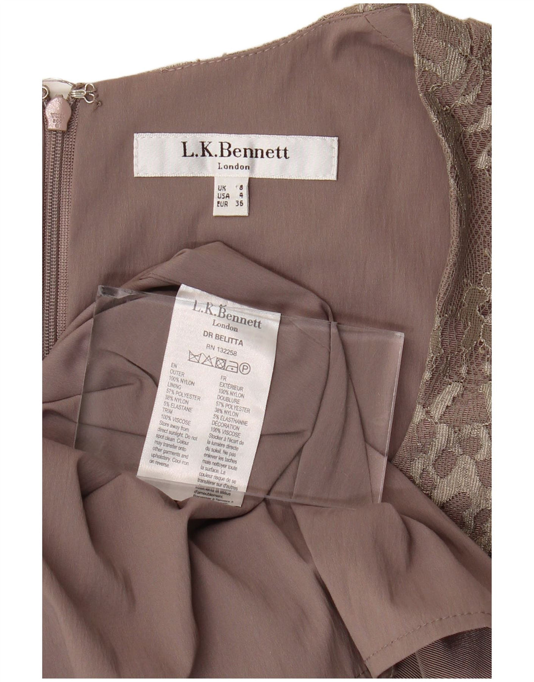 L.K. BENNETT Womens Sleeveless Sheath Dress UK 8 Small Purple Floral Nylon