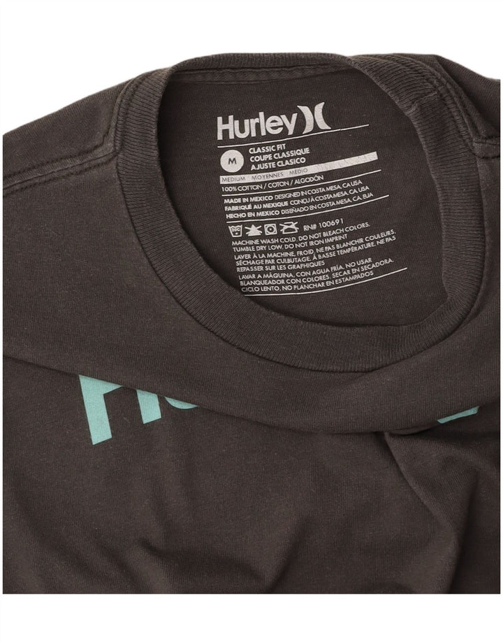 HURLEY Womens Classic Fit Graphic T-Shirt Top UK 18 Medium Grey Cotton