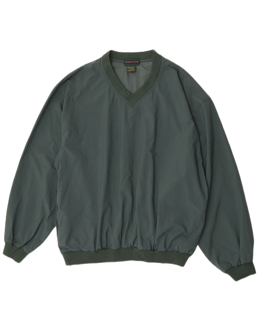 Izod Mens Pullover Tracksuit Top Large Green Nylon