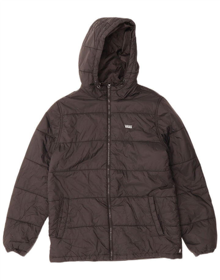 VANS Mens Hooded Padded Jacket UK 36 Small Black Nylon