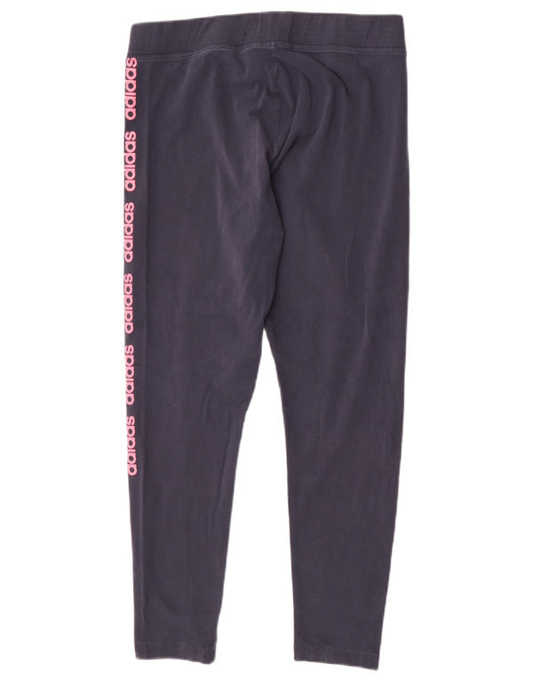 Adidas Womens Graphic Leggings UK 18 XL Navy Blue Cotton