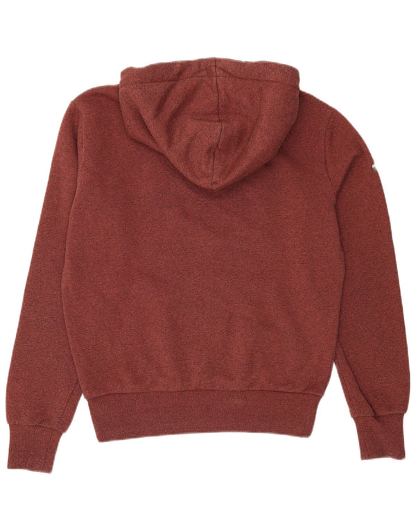 Superdry Mens Graphic Loose Fit Hoodie Jumper Small Brown Flecked Cotton