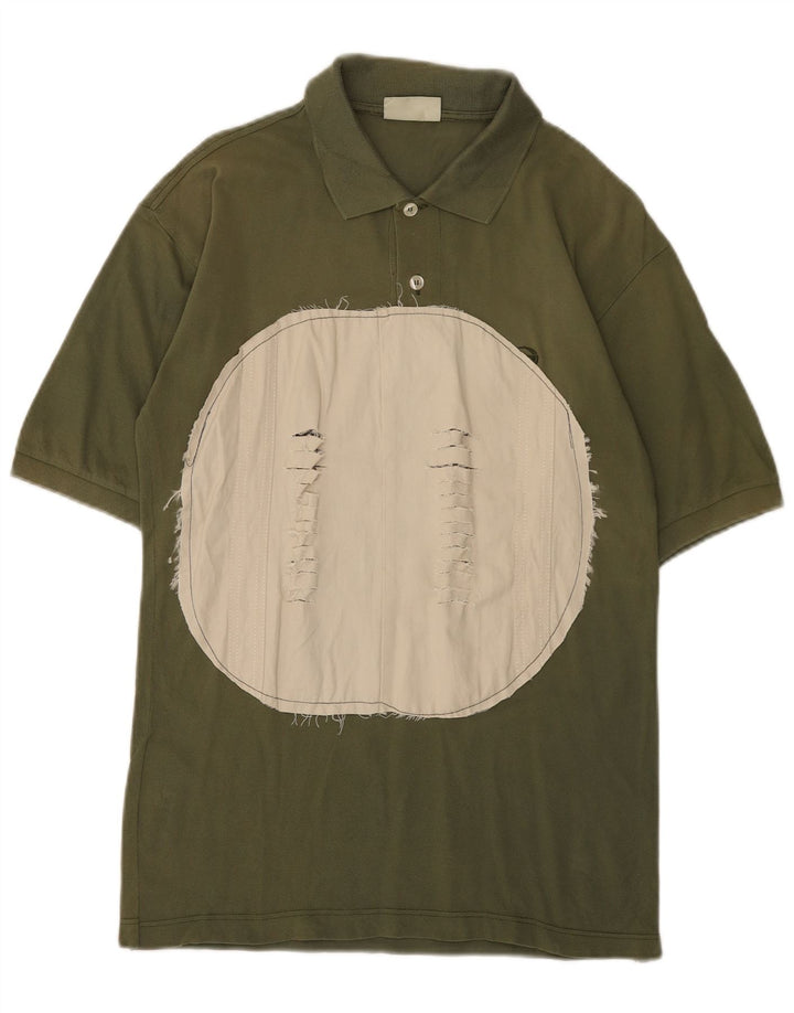 SERGIO TACCHINI Mens Polo Shirt Small Khaki Colourblock