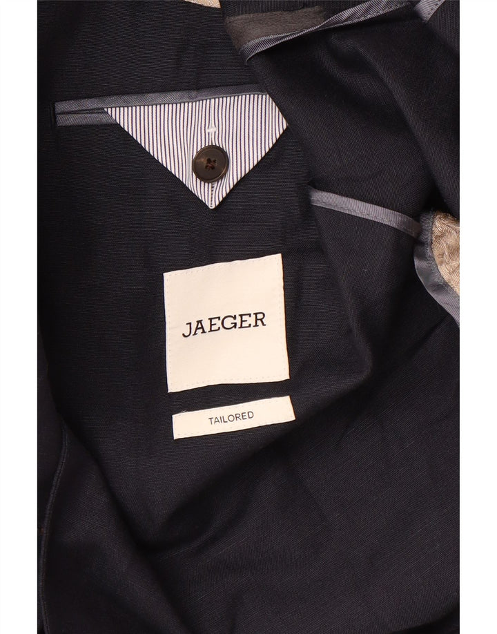JAEGER Mens Tailored 2 Button Blazer Jacket UK 42 XL Navy Blue