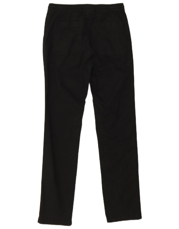 Marks & Spencer Mens Straight Casual Trousers Small W30 L32 Black Cotton
