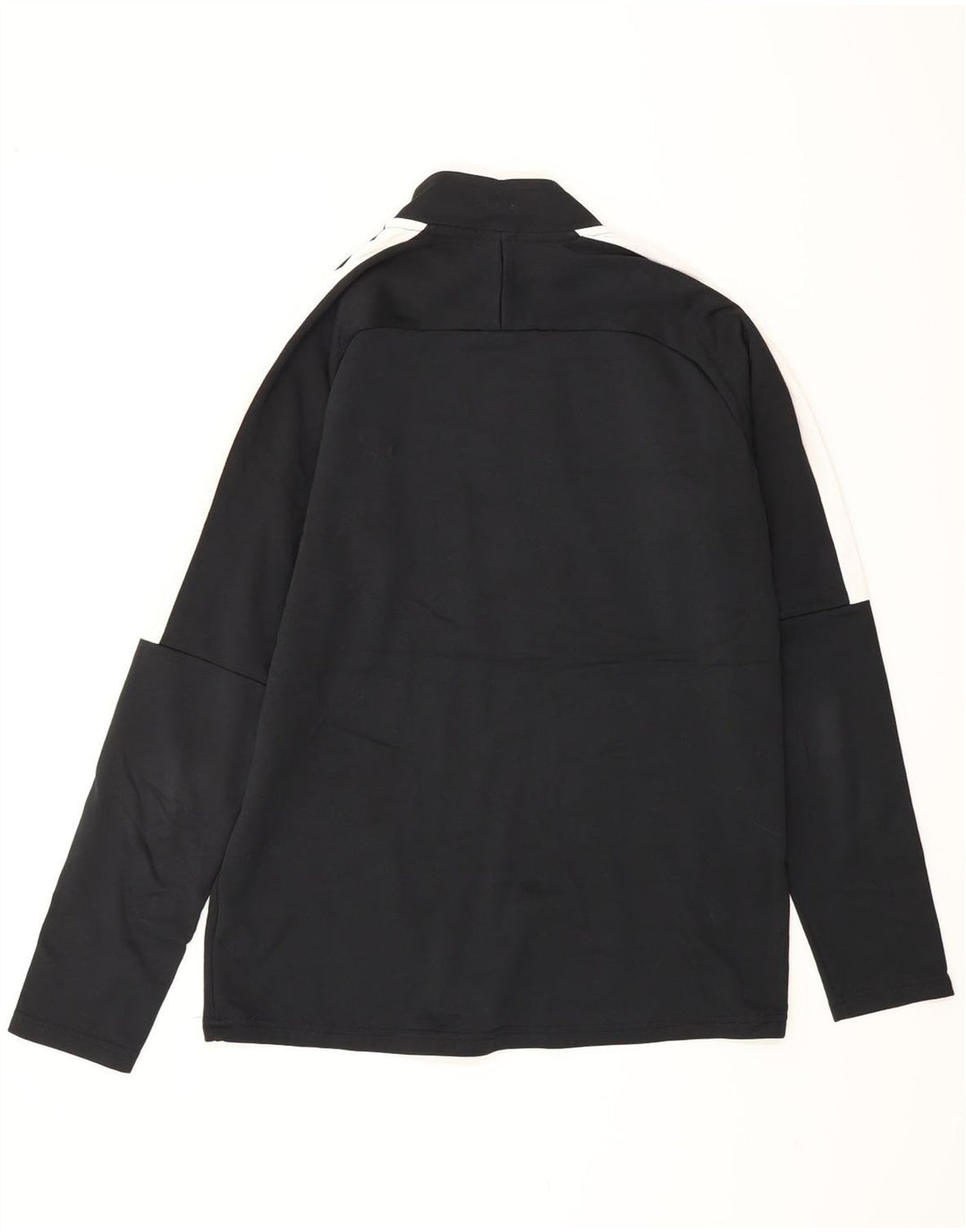 NIKE Mens Dri Fit Zip Neck Pullover Tracksuit Top Medium Black Colourblock