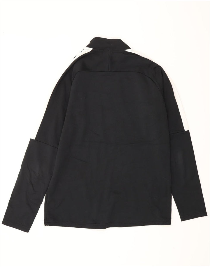 NIKE Mens Dri Fit Zip Neck Pullover Tracksuit Top Medium Black Colourblock