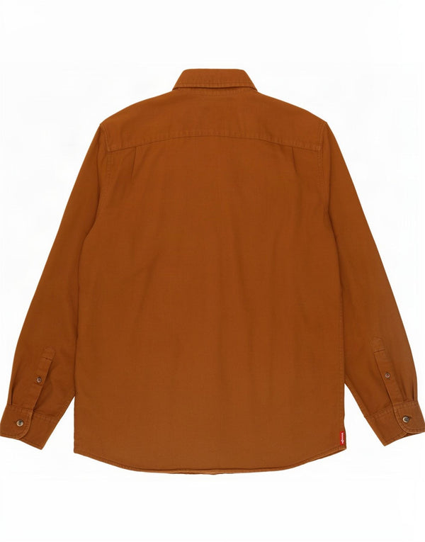 Wrangler Mens Shirt Medium Brown Cotton