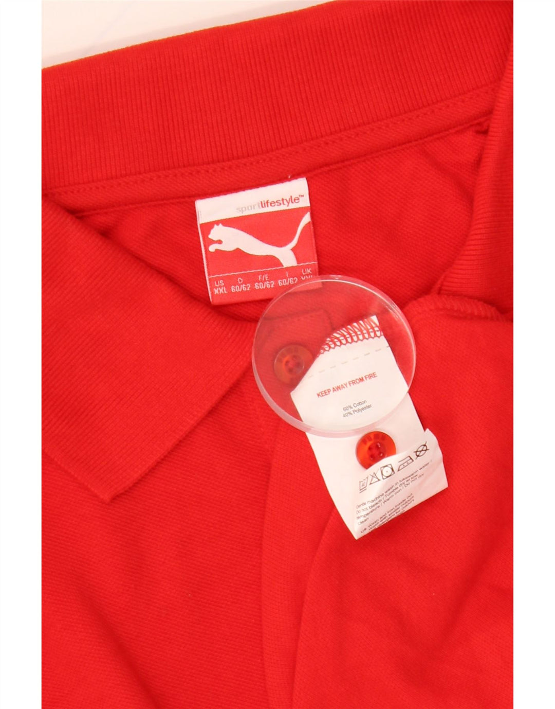 PUMA Mens Polo Shirt 2XL Red Cotton