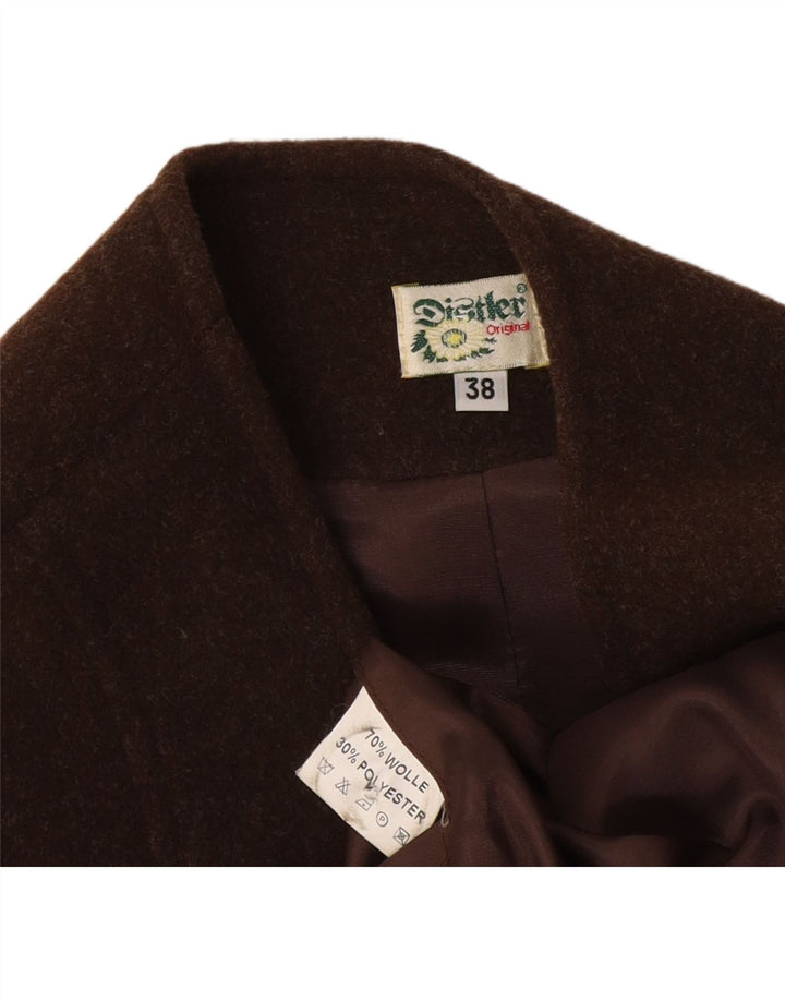 Distler Womens Trachten Waistcoat EU 38 Medium Brown Wool