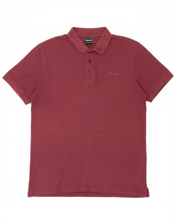 Bench Mens Polo Shirt XL Burgundy Cotton
