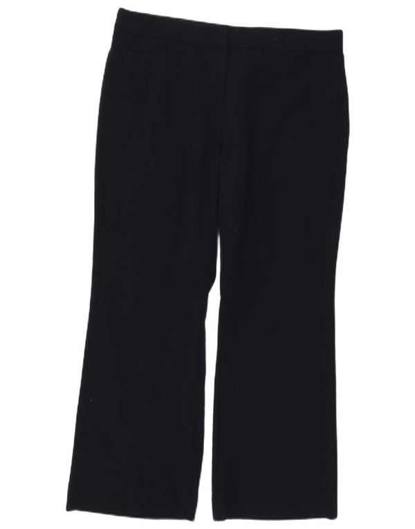 Marks & Spencer Womens Casual Trousers UK 14 Large W34 L27 Navy Blue