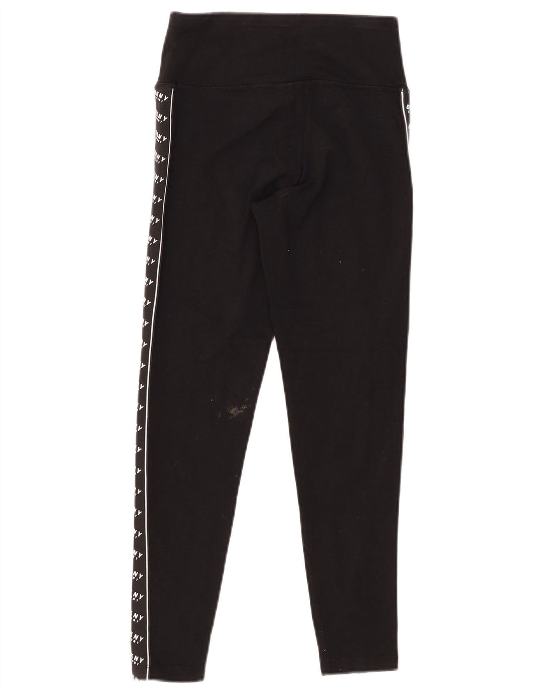 DKNY Womens Graphic Leggings UK 4 XS Black Cotton