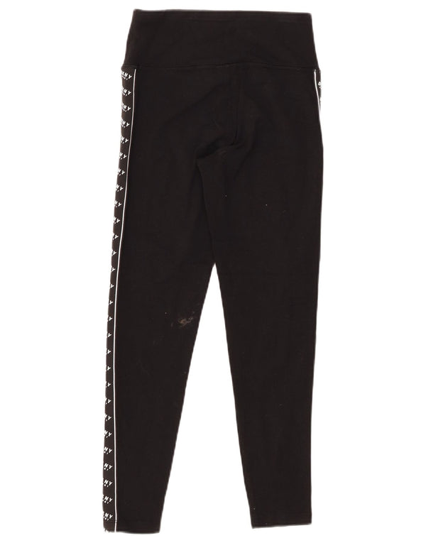 DKNY Womens Graphic Leggings UK 4 XS Black Cotton