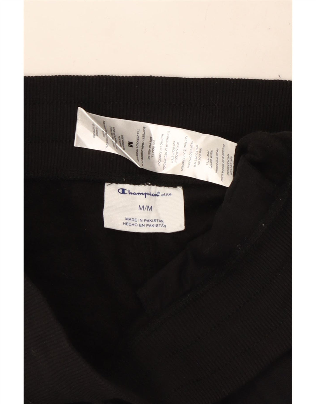 Champion Mens Tracksuit Trousers Medium  Black Cotton