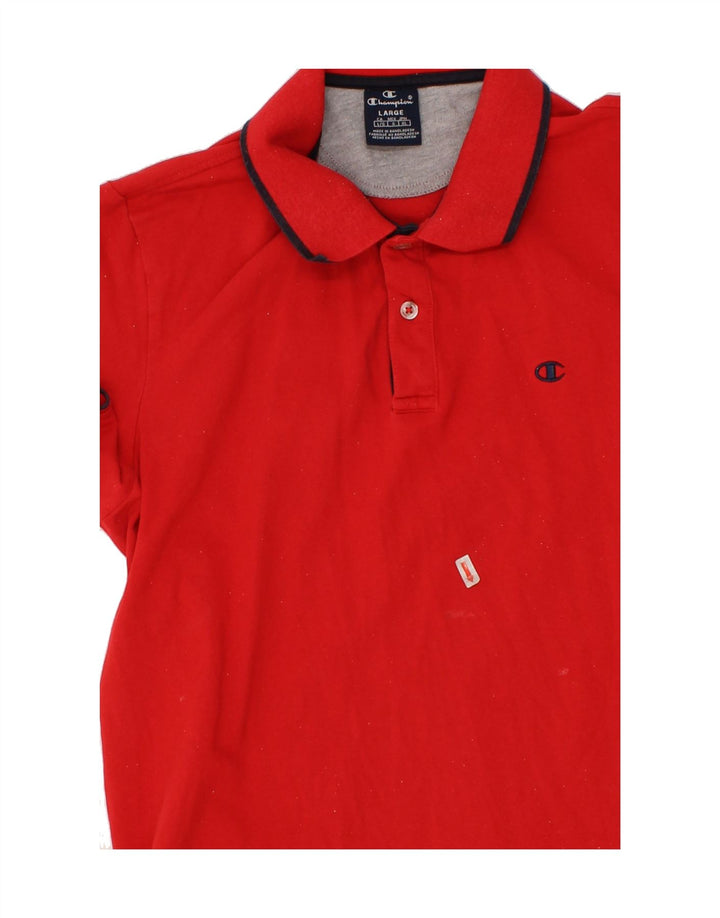 CHAMPION Womens Polo Shirt UK 16 Large Red Vintage Champion and Second-Hand Champion from Messina Hembry 