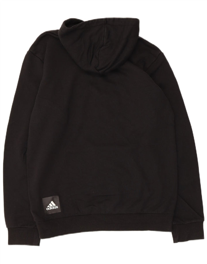 ADIDAS Mens Hoodie Jumper Medium Black Cotton