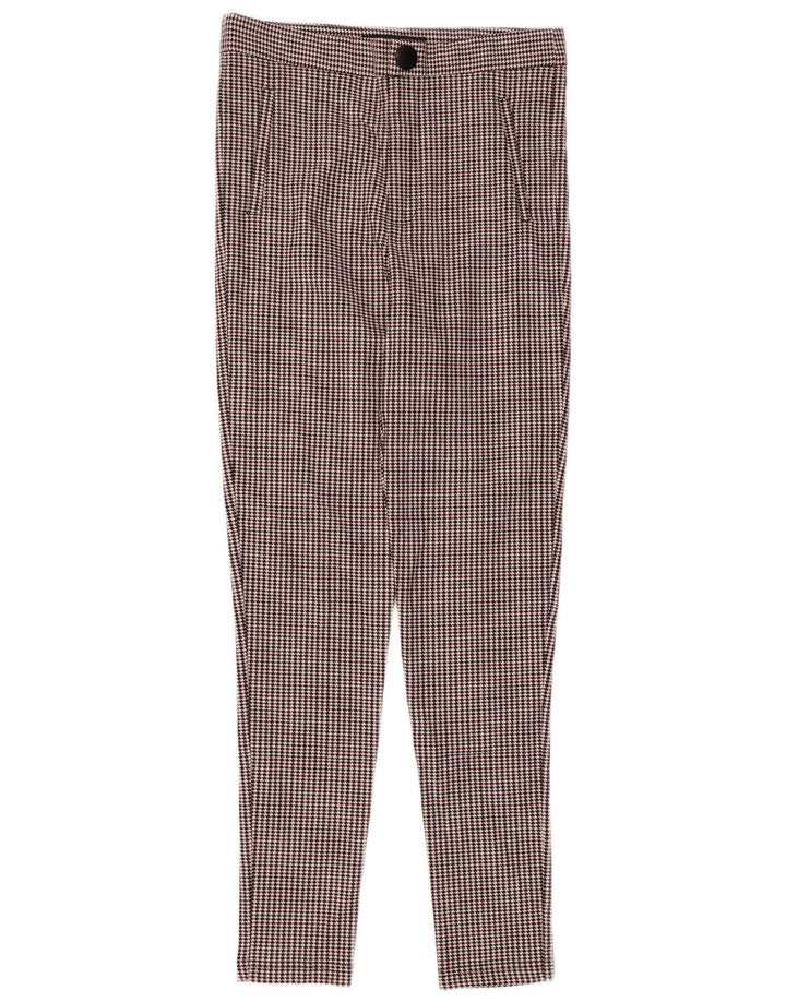 ZARA Womens Slim Suit Trousers Medium W28 L27 Multicoloured Houndstooth
