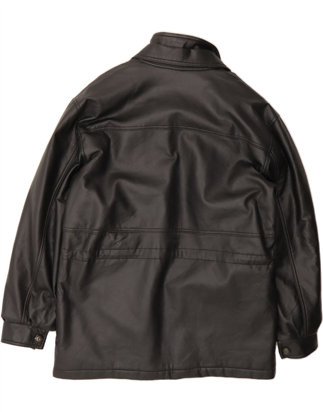 VINTAGE Mens Utility Jacket UK 38 Medium Black Polyvinyl Vintage Vintage and Second-Hand Vintage from Messina Hembry 