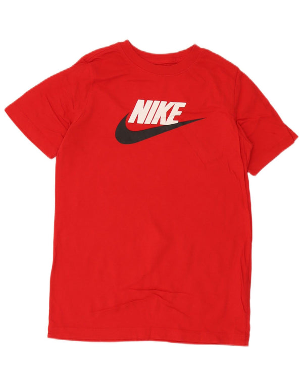 Nike Boys Graphic T-Shirt Top 12-13 Years Large Red Cotton