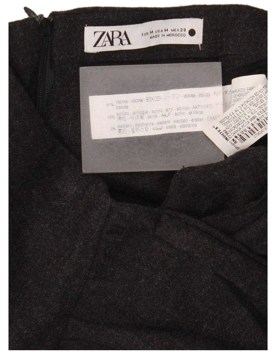 Zara Womens Pencil Skirt Medium W30 Black Viscose
