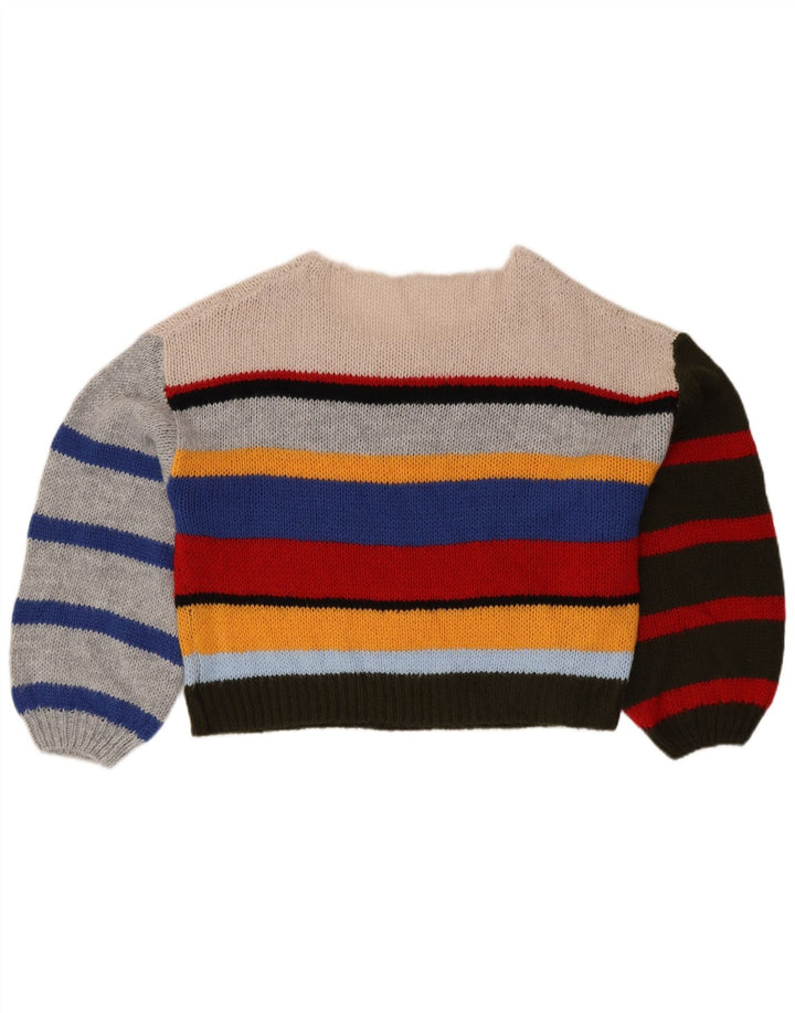 VINTAGE Womens Boat Neck Jumper Sweater UK 14 Large Multicoloured