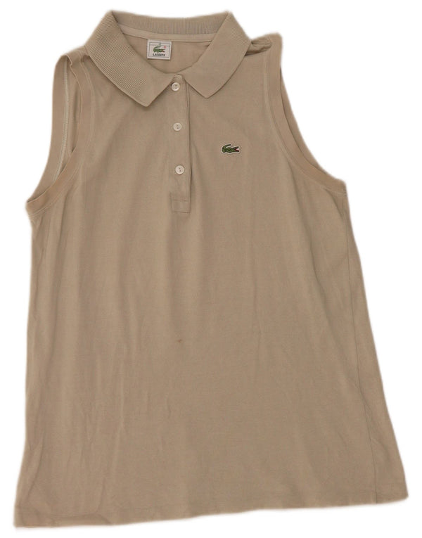 Lacoste Womens Sleeveless Polo Shirt EU 42 Large Grey