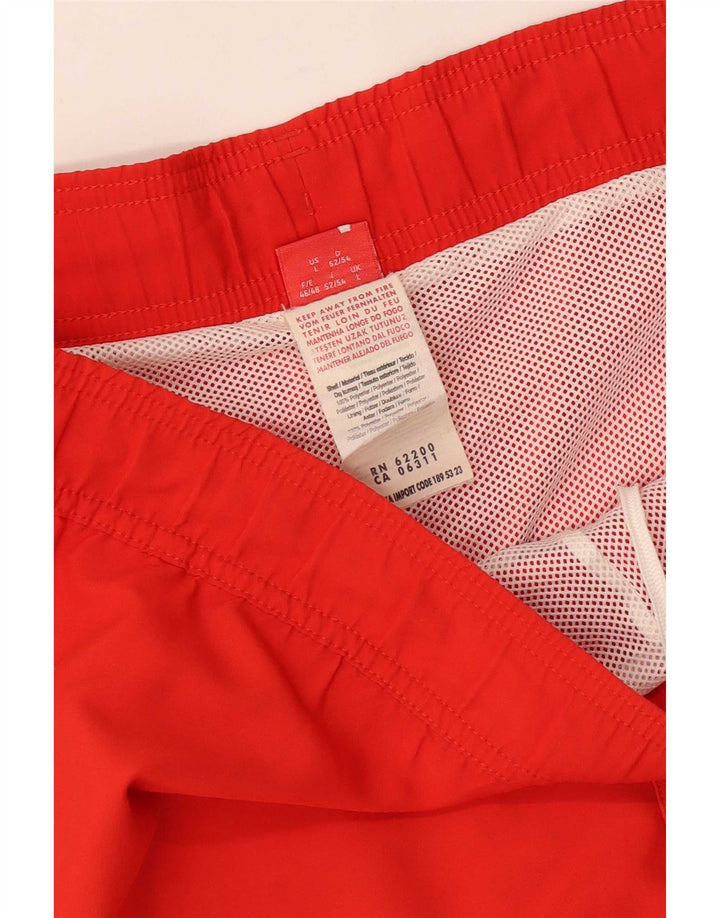 Puma Mens Graphic Swimming Shorts Large Orange Colourblock Polyester