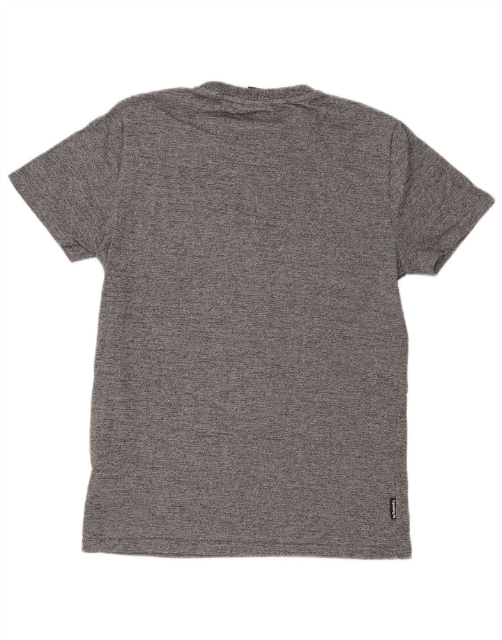 Superdry Mens Regular Graphic T-Shirt Top Medium Grey Flecked Cotton