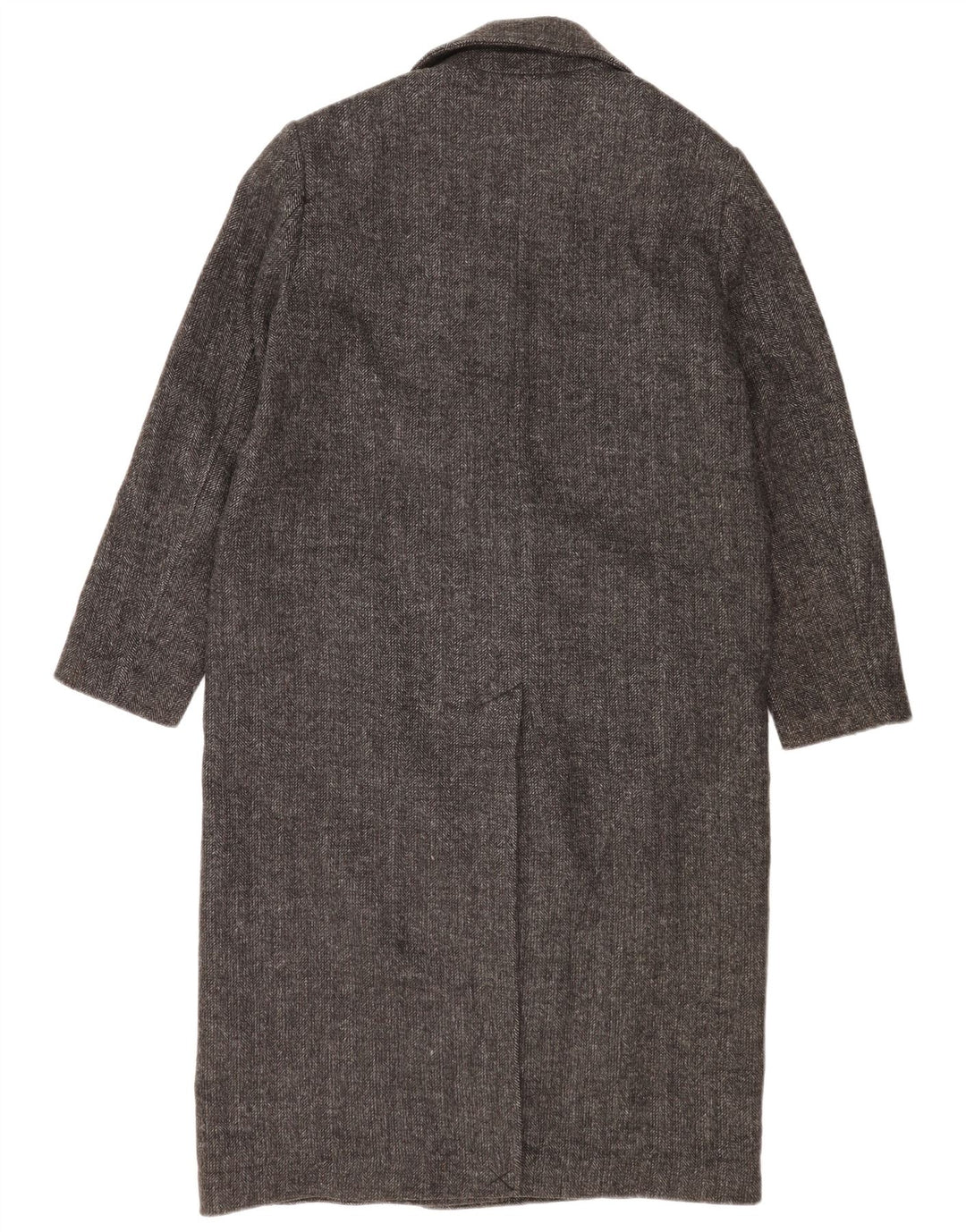 Zara Womens Oversized Double Breasted Coat UK 10 Small Grey Herringbone