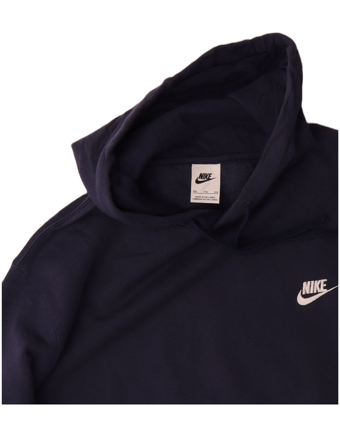 NIKE Mens Hoodie Jumper 2XL Navy Blue Cotton