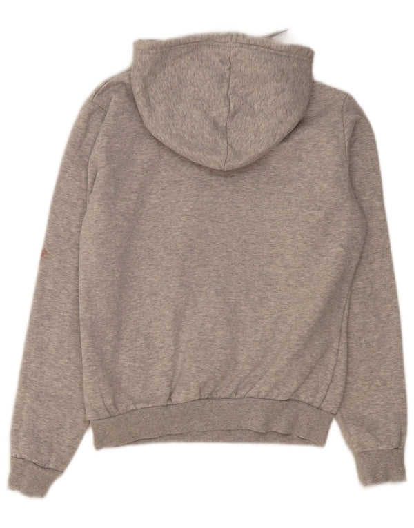 Puma Womens Graphic Crop Hoodie Jumper UK 10 Small  Grey Flecked Cotton
