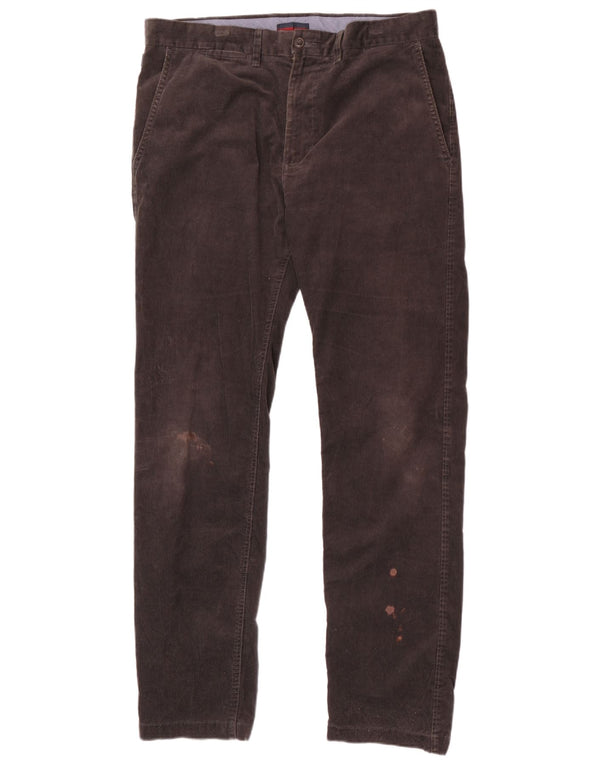 Marks & Spencer Mens Blue Harbour Straight Corduroy Trousers W36 L33 Grey