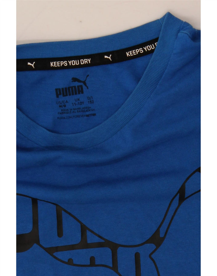 Puma Boys Graphic T-Shirt Top 11-12 Years Blue