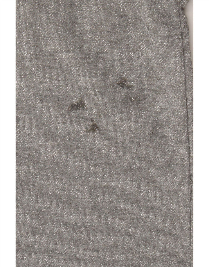 DKNY Womens Graphic Oversized Hoodie Jumper UK 14 Medium Grey Polyester