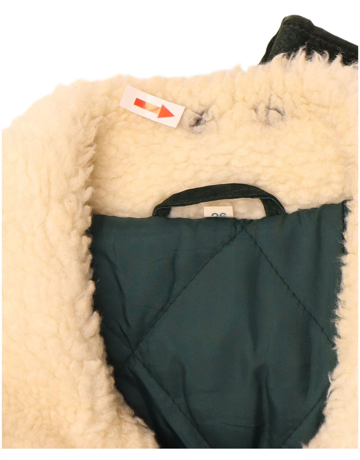 Vintage Mens Suede Jacket UK 42 XL Khaki Geometric Wool