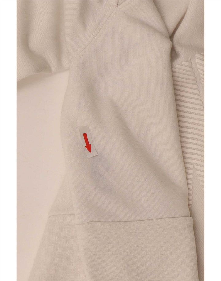 Nike Womens Crop Sweatshirt Jumper UK 14 Medium White Polyester