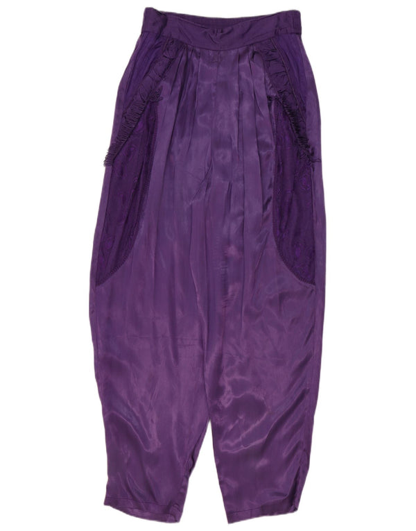 Vintage Womens Pegged Harem Trousers EU 40 Medium W29 L29 Purple Floral