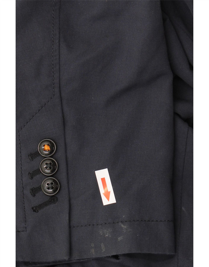 Hugo Boss Mens 2 Button Blazer Jacket EU 54 2XL Navy Blue Cotton