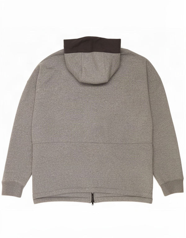Nike Mens Zip Hoodie Sweater XL Grey Colourblock Cotton