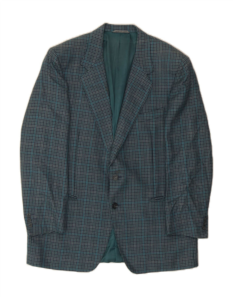 CANALI Mens 2 Button Blazer Jacket IT 50 Large Blue Houndstooth Wool Vintage Canali and Second-Hand Canali from Messina Hembry 