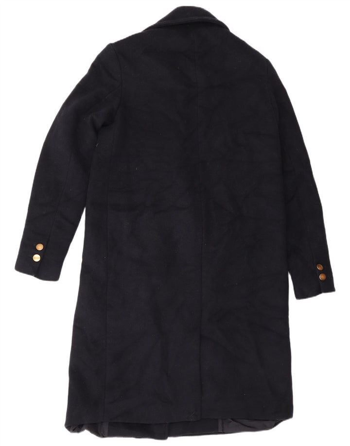Zara Womens Double Breasted Coat UK 14 Medium Navy Blue