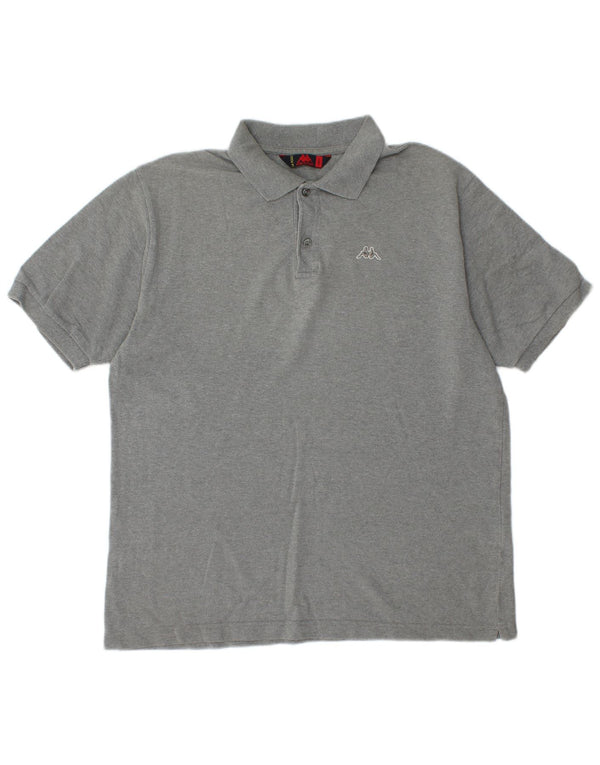 KAPPA Mens Polo Shirt Large Grey Cotton