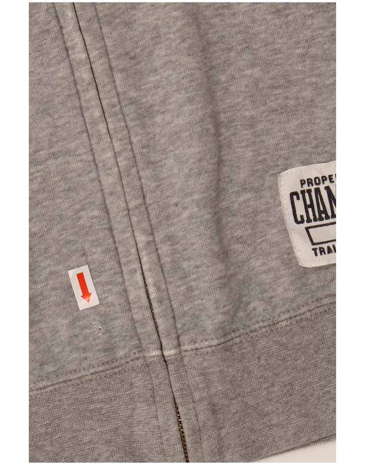 Champion Mens Graphic Zip Hoodie Sweater XL Grey Cotton