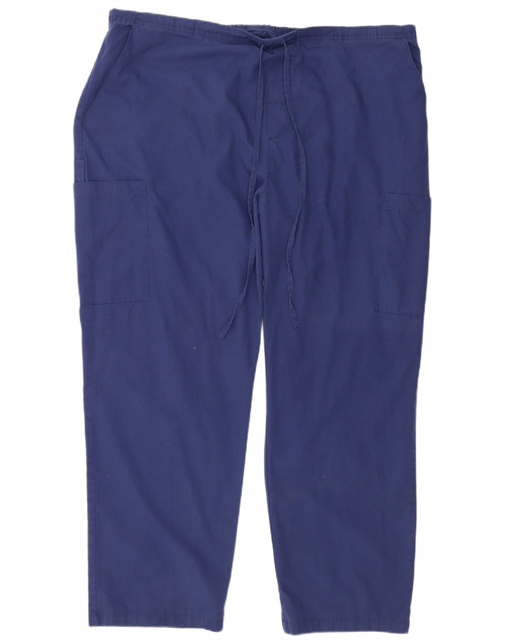 DICKIES Mens Straight Cargo Trousers 3XL W48 L30 Blue Polyester