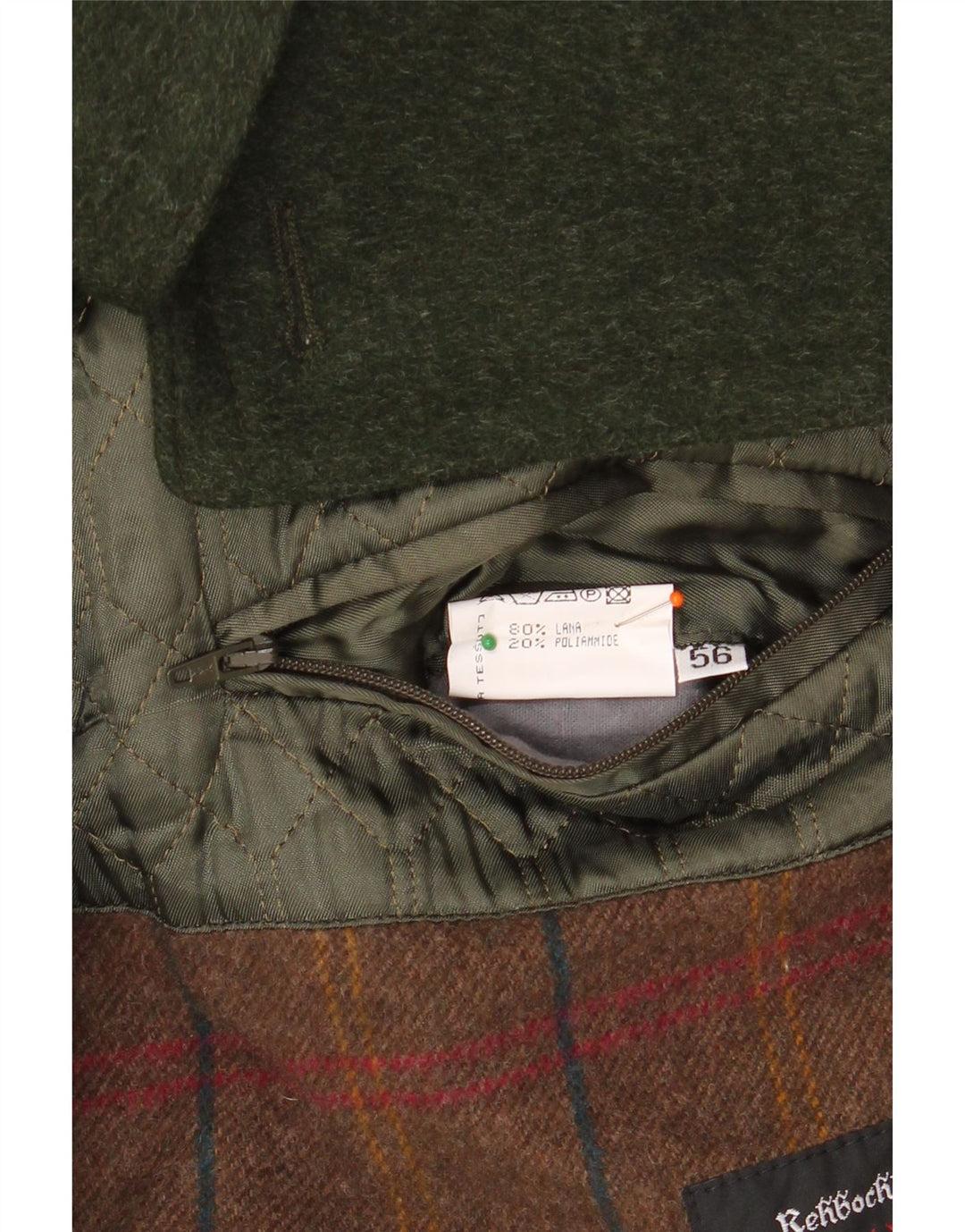 REHBOCHLODEN Mens Pischl Overcoat IT 56 3XL Green Wool