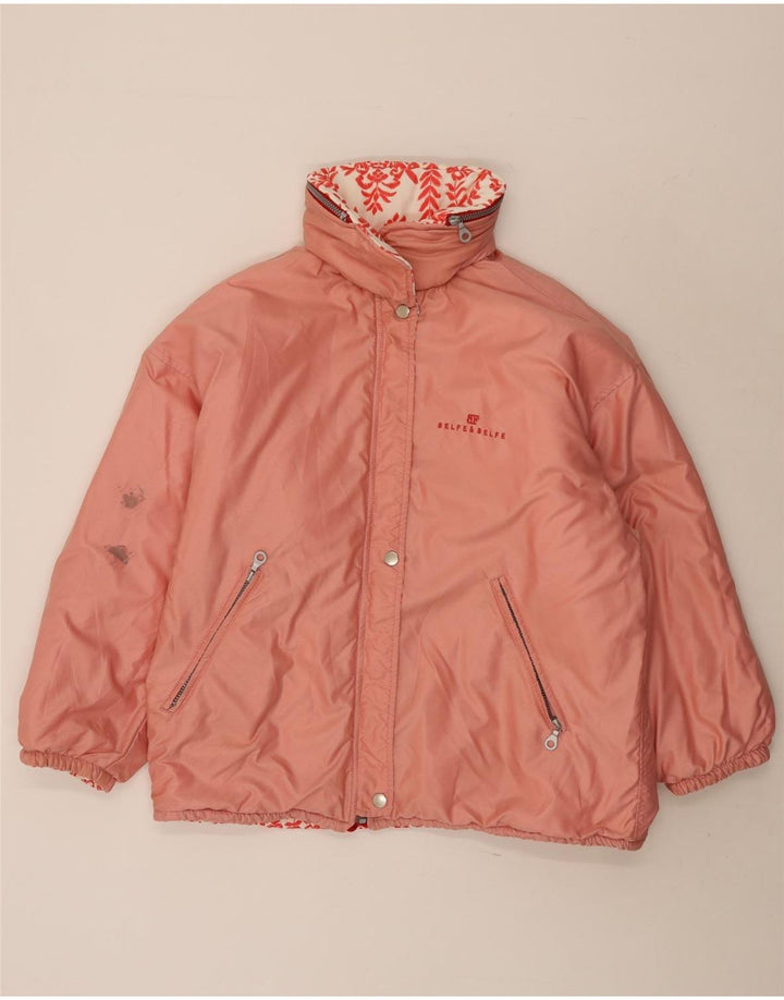 Belfe & Womens Oversized Hooded Reversible Jacket IT 42 Medium Red Floral