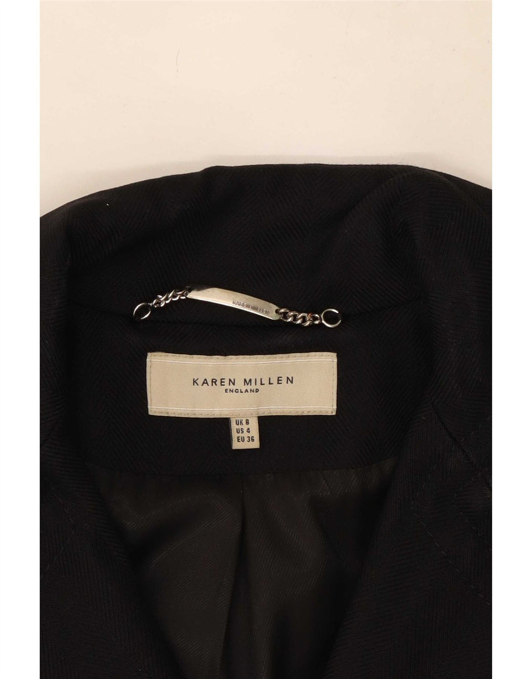 Karen Millen Womens Overcoat UK 8 Small Black Wool